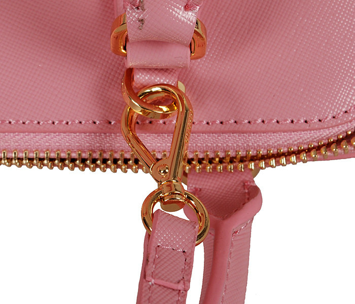 2014 Prada Shiny Saffiano Leather Two Handle Bag BL0838 pink for sale